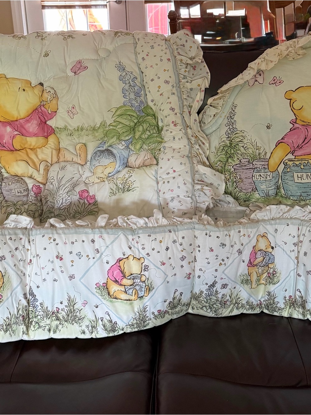 Disney Winnie the Pooh Cream, Yellow & Pink Nursery Bedding